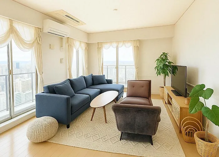 Luxury 3 Bedroom Namba Skyscraper - 400 Ft High & 300 Sq Ft Wrap Around Balcony - 112 Sq Meters - 1,200 Sq Ft - Parking - 180 Degrees City Views - 2024 Toyota Voxy Can Be Packaged With
