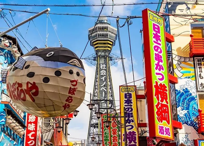Rakuto通天閣201,特價2室1厅,日本橋難波心斎橋1站, 車站3分,緊鄰通天閣, 直達關西機場大阪城usj京都