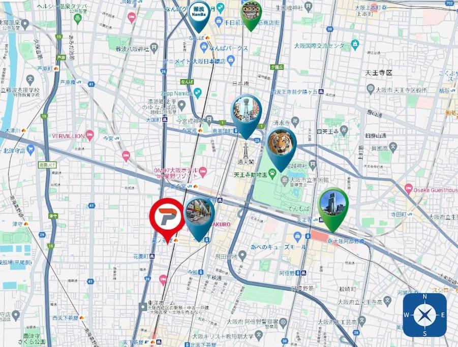 Apartment 305号室花園町と萩之茶屋駅各2分和室ミニキッチンと専用バスルーム付きアクセス抜群 Osaka
