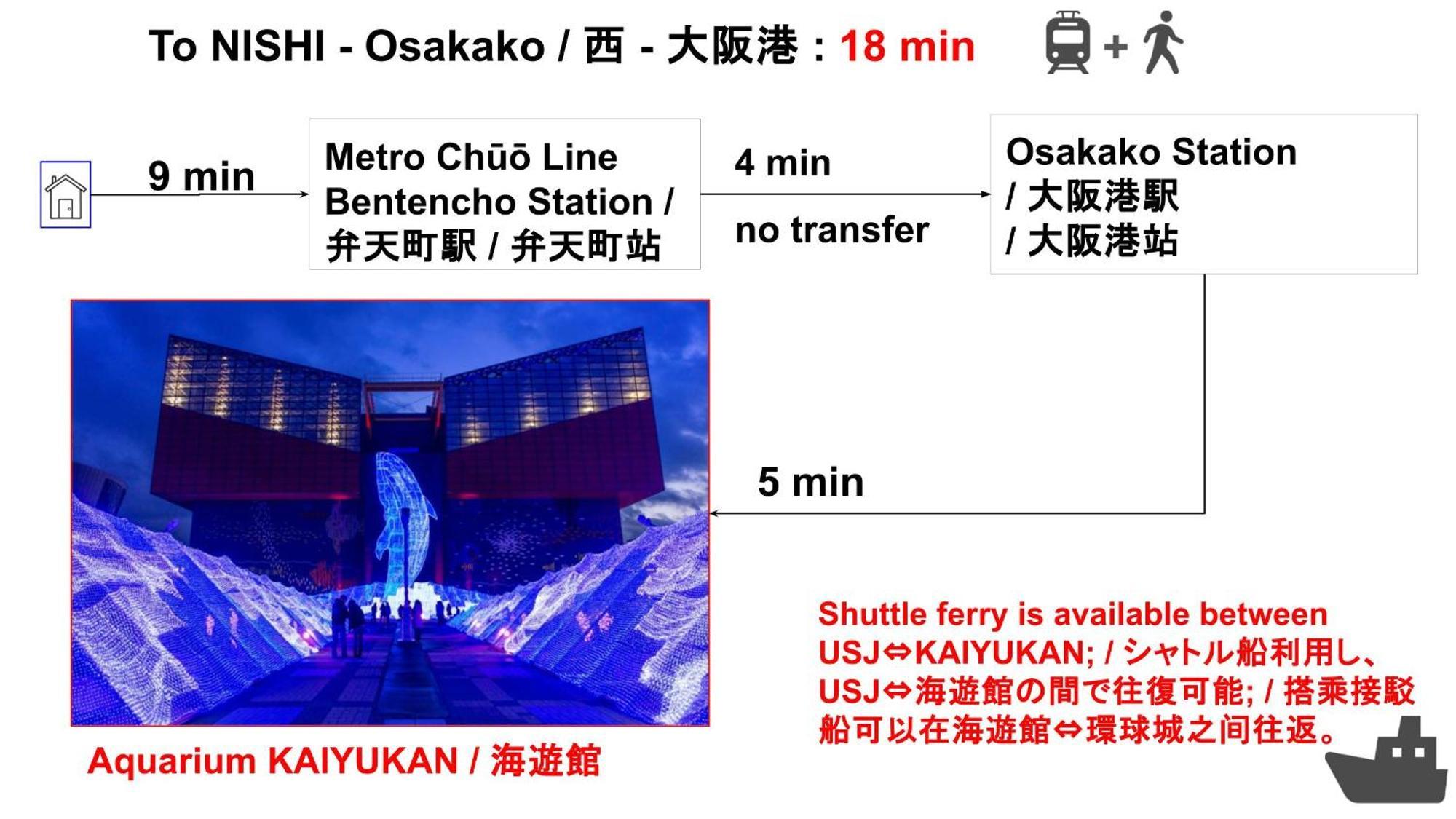Apartamento Usj 22min,kaiyukan 11min,kyocera Dome 8min,solaniwa Onsen 5min,direct 2 Kix,kaiyukan,osaka,nara,osaka Castle