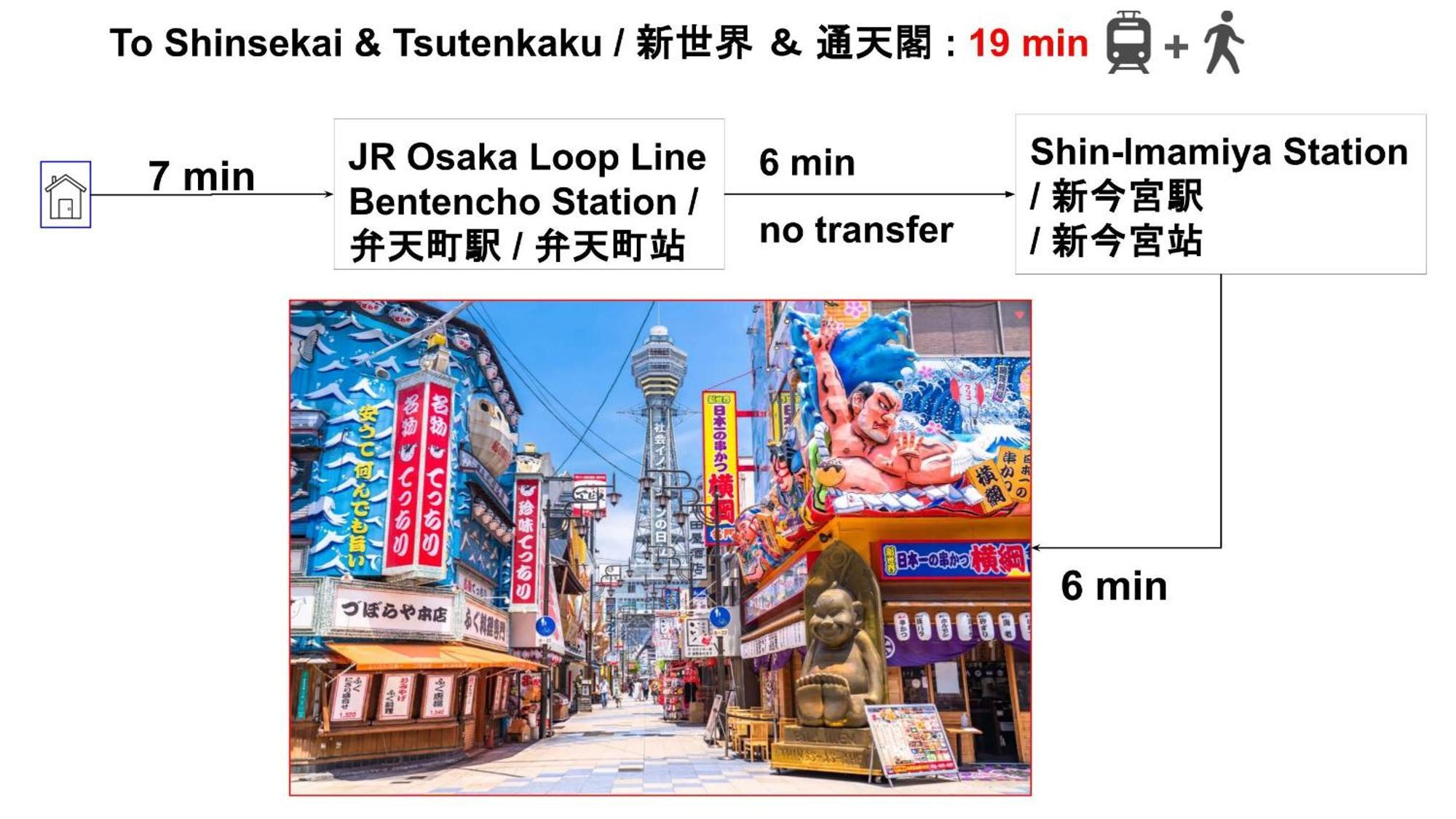 Usj 22min,kaiyukan 11min,kyocera Dome 8min,solaniwa Onsen 5min,direct 2 Kix,kaiyukan,osaka,nara,osaka Castle * Osaka