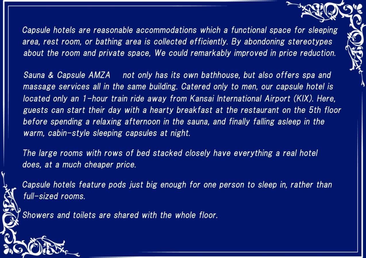 Sauna & Capsule Amza Capsule hotel Osaka
