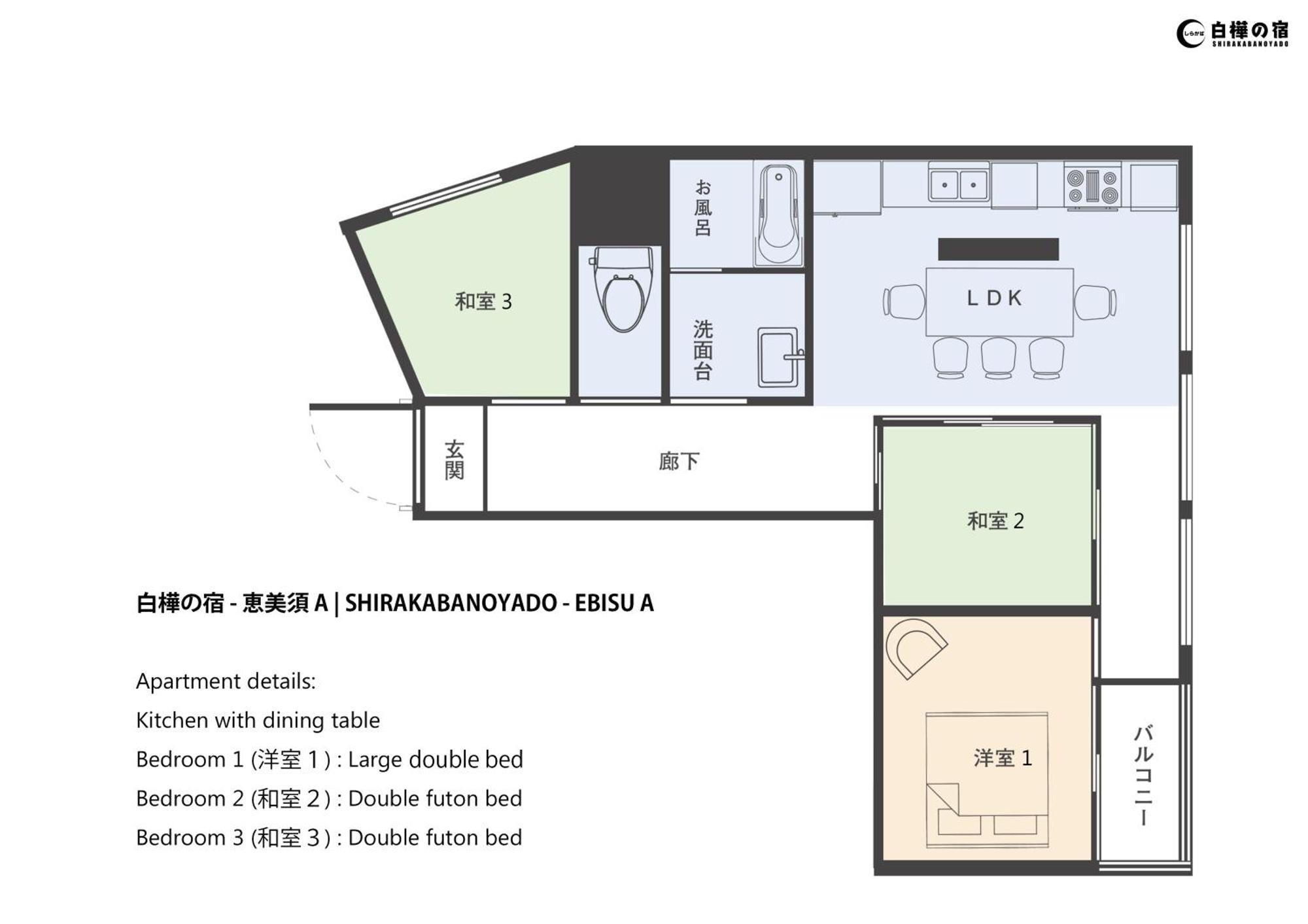 Apartment Shirakabanoyado - Ebisu 惠美须 *